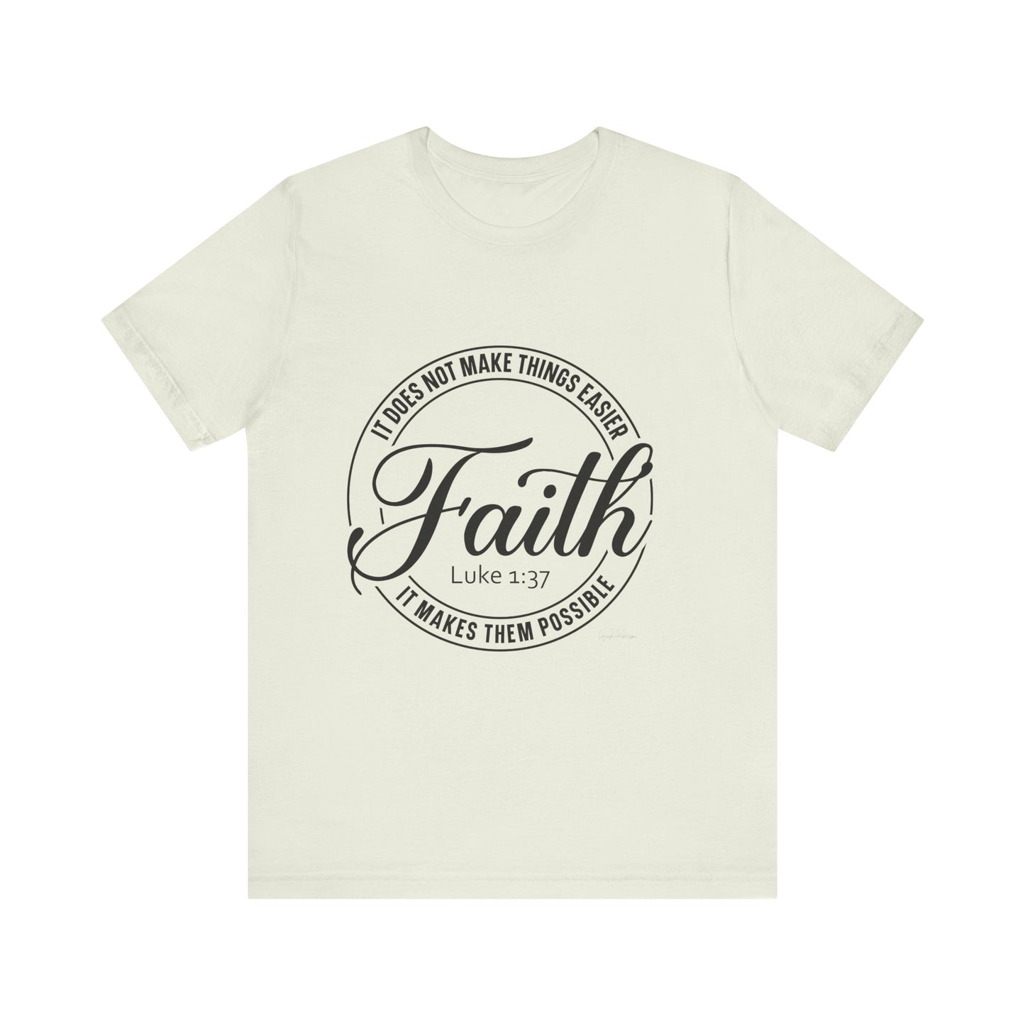 Faith Luke 1:37 Unisex Jersey Short Sleeve Tee image 12