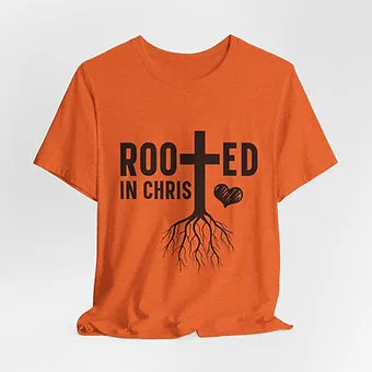 Rooted In Christ Unisex Jersey Short Sleeve Tee