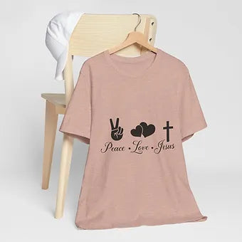 Peace Love Jesus Unisex Jersey Short Sleeve Tee