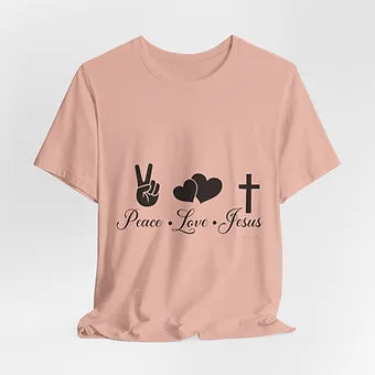 Peace Love Jesus Unisex Jersey Short Sleeve Tee