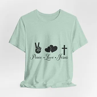 Peace Love Jesus Unisex Jersey Short Sleeve Tee
