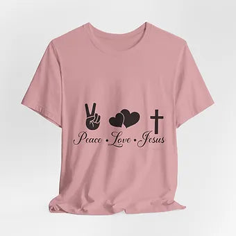Peace Love Jesus Unisex Jersey Short Sleeve Tee