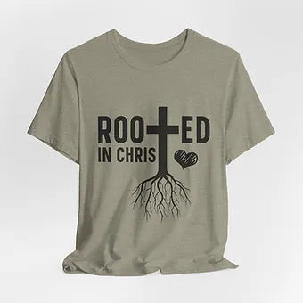 Rooted In Christ Unisex Jersey Short Sleeve Tee