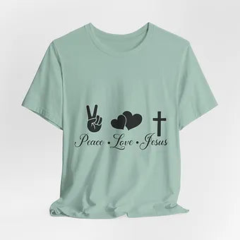 Peace Love Jesus Unisex Jersey Short Sleeve Tee