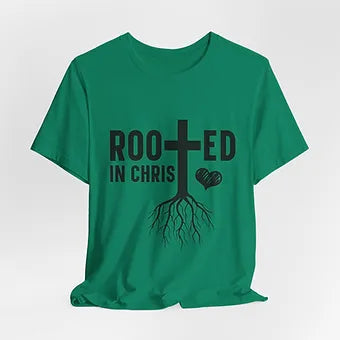 Rooted In Christ Unisex Jersey Short Sleeve Tee