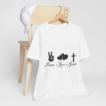 Peace Love Jesus Unisex Jersey Short Sleeve Tee
