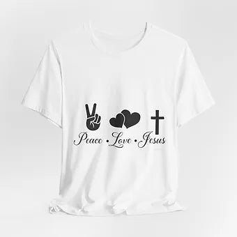 Peace Love Jesus Unisex Jersey Short Sleeve Tee