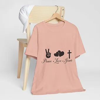 Peace Love Jesus Unisex Jersey Short Sleeve Tee