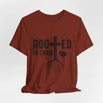 Rooted In Christ Unisex Jersey Short Sleeve Tee