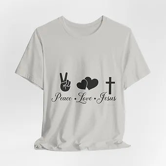 Peace Love Jesus Unisex Jersey Short Sleeve Tee