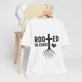 Rooted In Christ Unisex Jersey Short Sleeve Tee