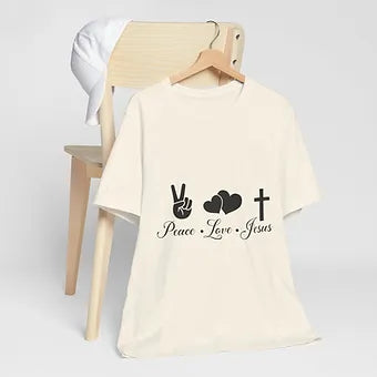 Peace Love Jesus Unisex Jersey Short Sleeve Tee
