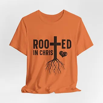 Rooted In Christ Unisex Jersey Short Sleeve Tee