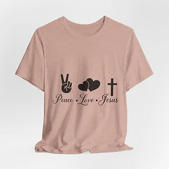 Peace Love Jesus Unisex Jersey Short Sleeve Tee