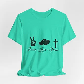Peace Love Jesus Unisex Jersey Short Sleeve Tee