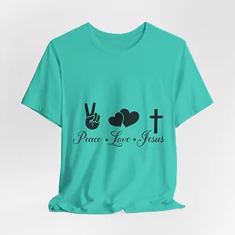 Peace Love Jesus Unisex Jersey Short Sleeve Tee