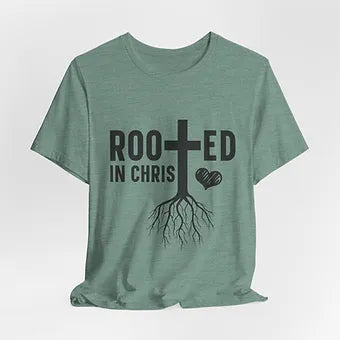 Rooted In Christ Unisex Jersey Short Sleeve Tee
