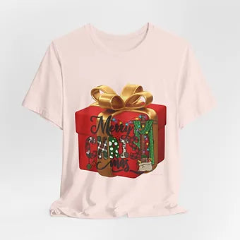 Merry Christmas Gift Box Unisex Jersey Short Sleeve Tee