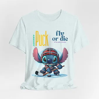 Hockey Puck Stitchup play Unisex Jersey Short Sleeve Tee