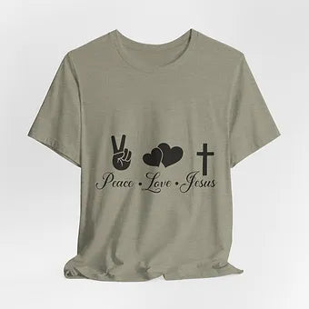 Peace Love Jesus Unisex Jersey Short Sleeve Tee