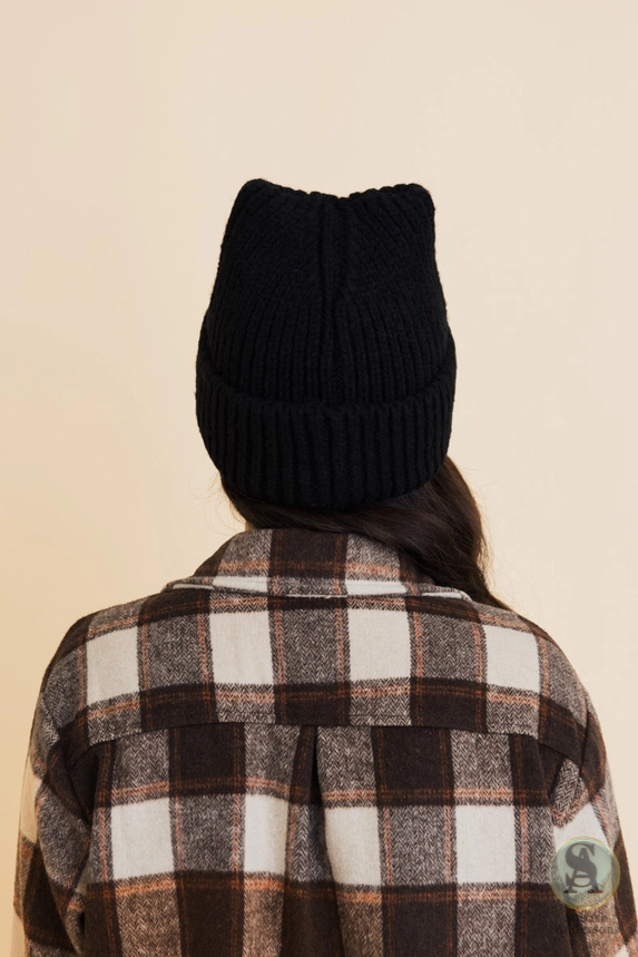 Chill Vibes Soft Ribbed Square Top Beanie
