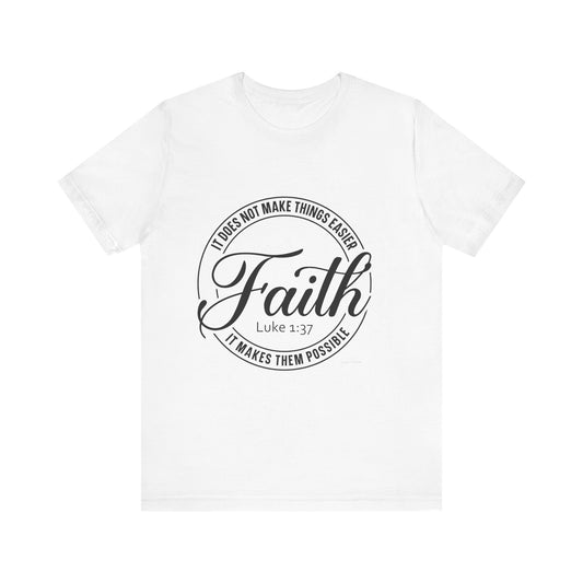 Faith Luke 1:37 Unisex Jersey Short Sleeve Tee image 0