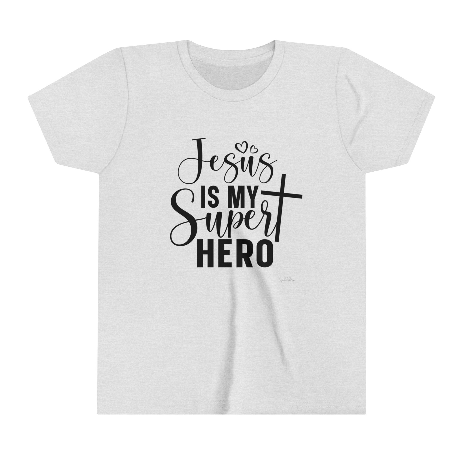 Jesus Is my Super hero Youth Short Sleeve Tee image 0