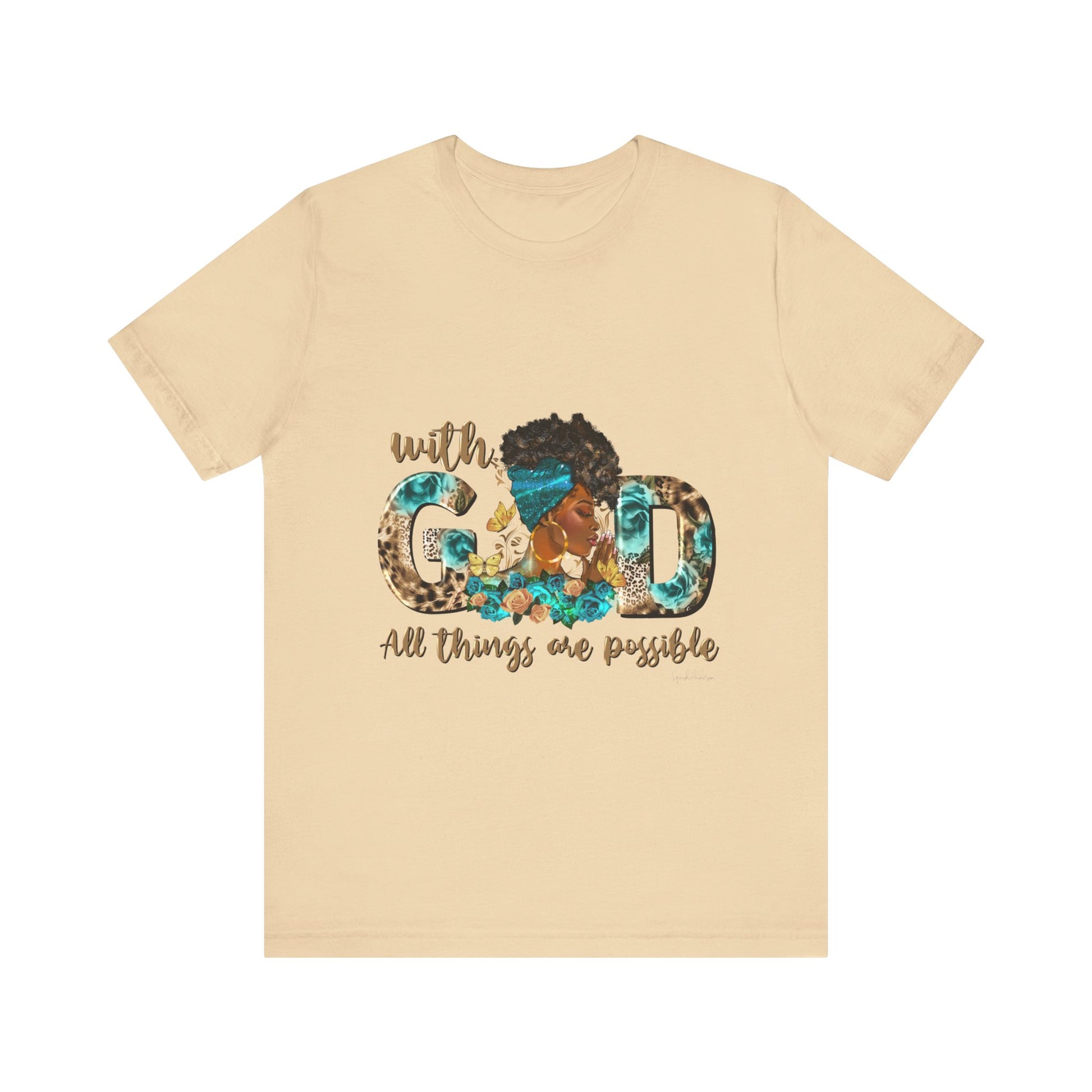 With God All things are possible Unisex Jersey Short Sleeve Tee image 4