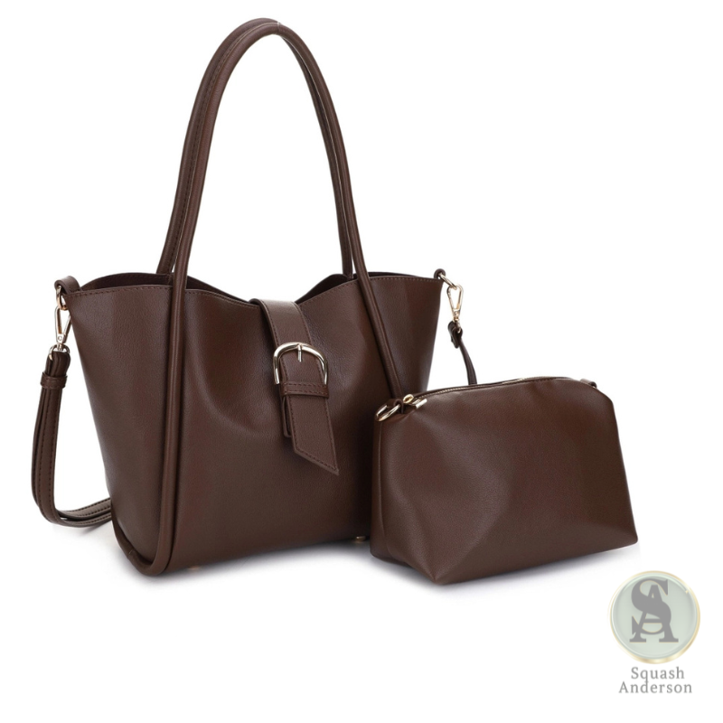 Hazel 2-in-1 Tote and Crossbody Set – Chocolate