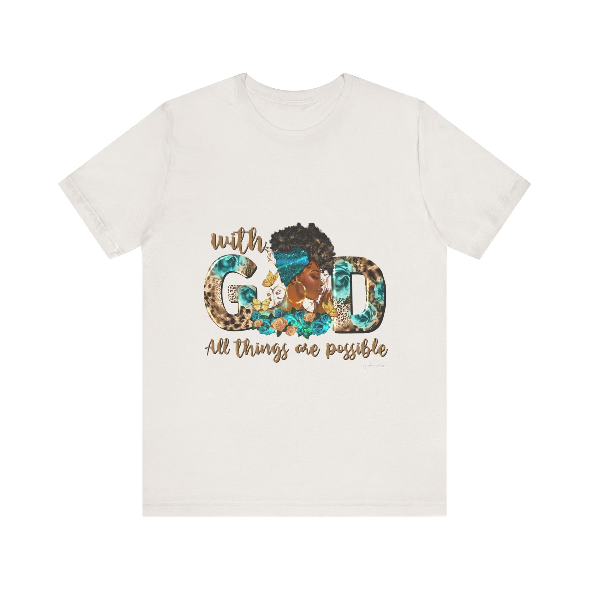 With God All things are possible Unisex Jersey Short Sleeve Tee image 8