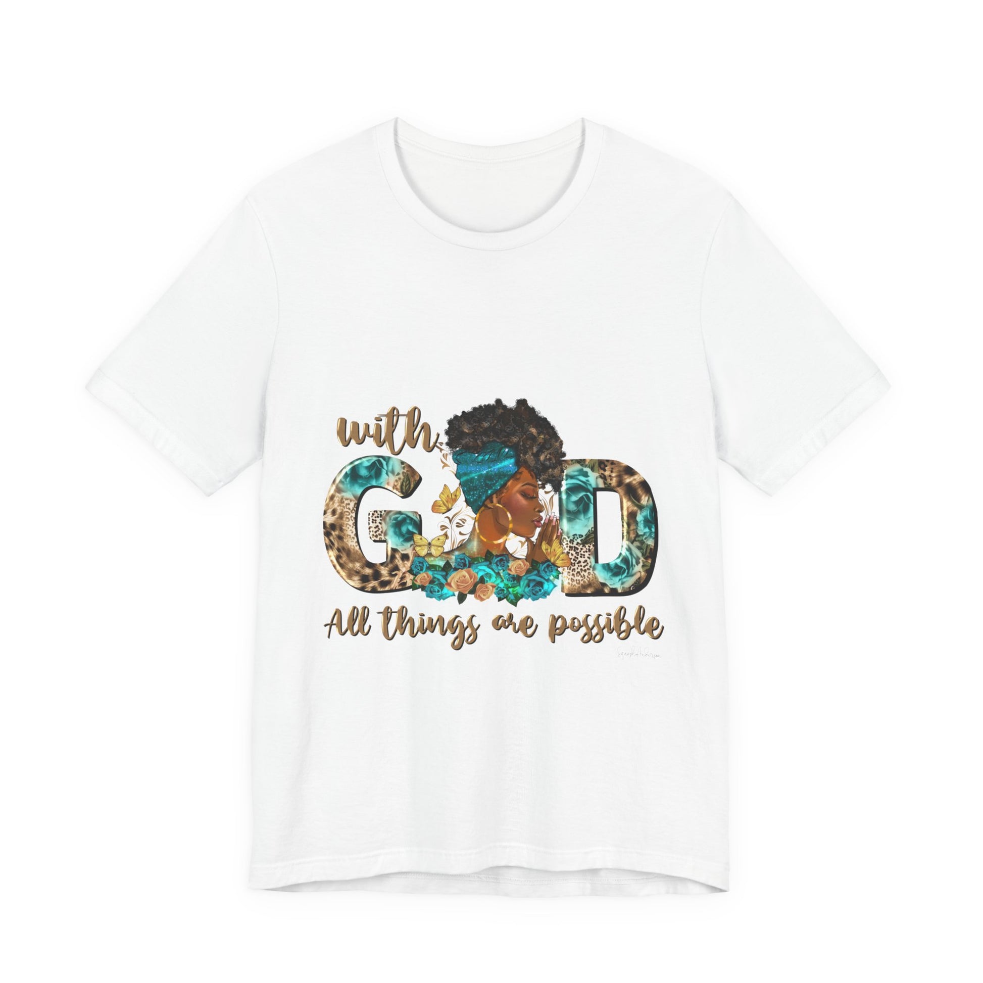 With God All things are possible Unisex Jersey Short Sleeve Tee image 2