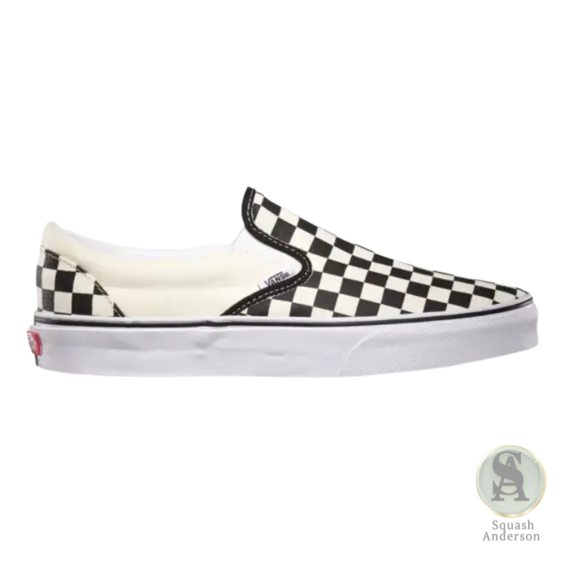 Vans Classic Slip-On Checkerboard Sneakers – Black/White