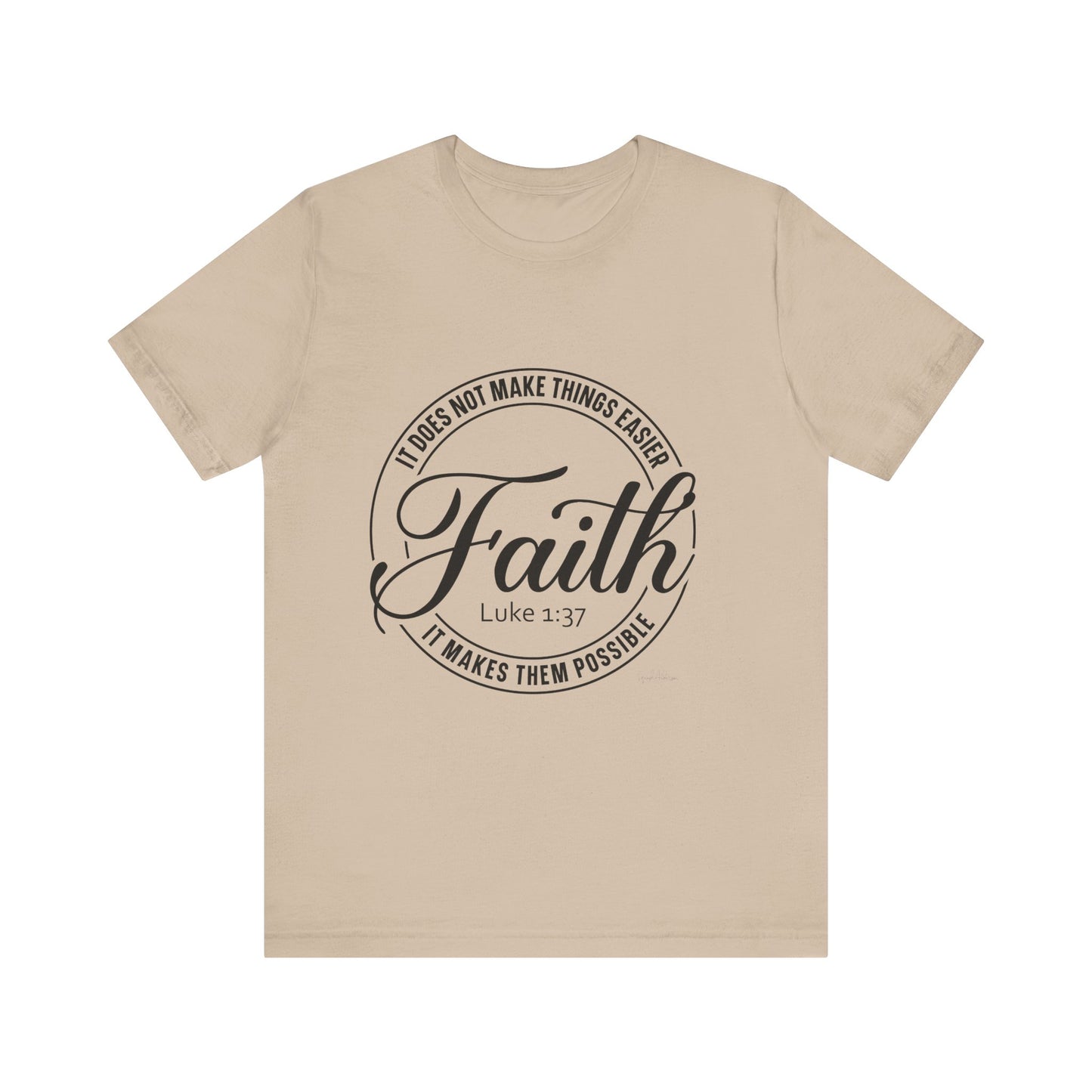 Faith Luke 1:37 Unisex Jersey Short Sleeve Tee image 8