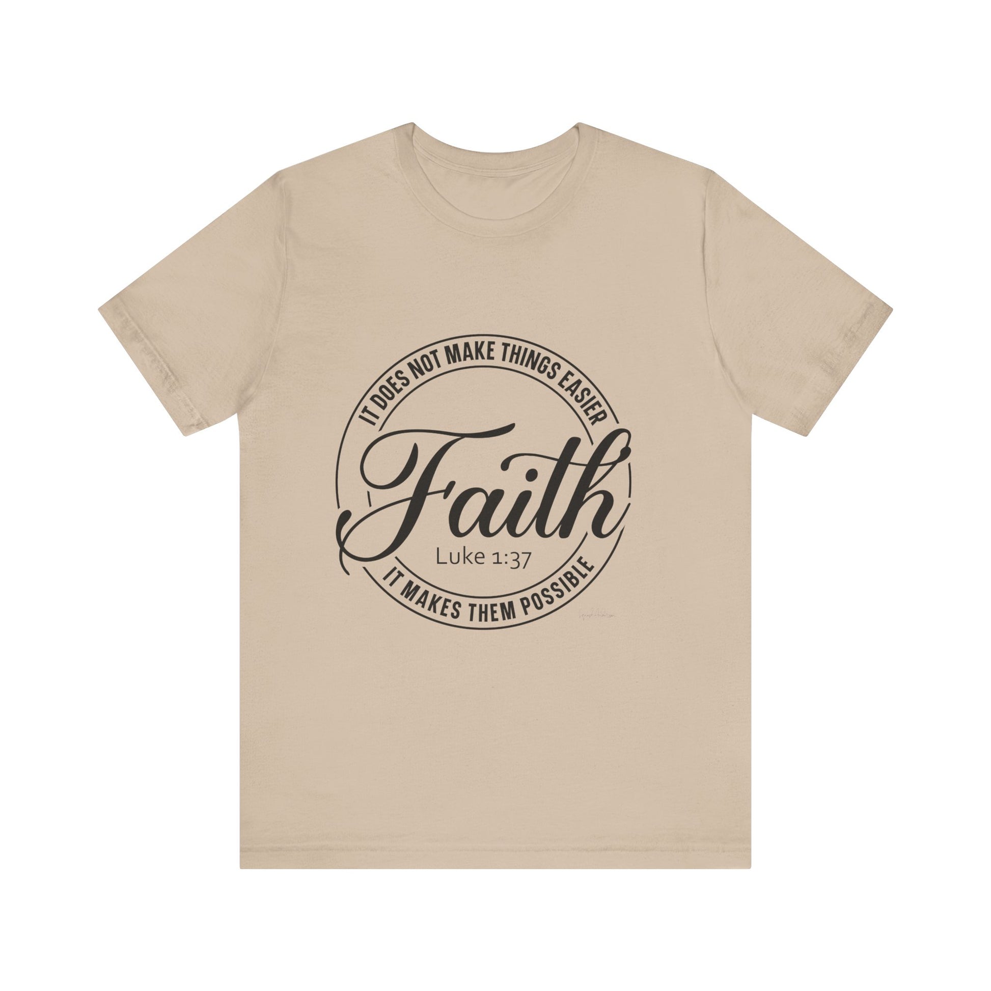 Faith Luke 1:37 Unisex Jersey Short Sleeve Tee image 8