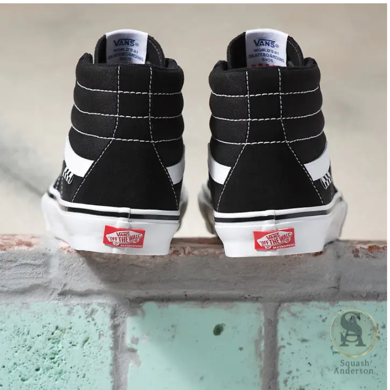 Black & White High-Top Canvas Sneakers