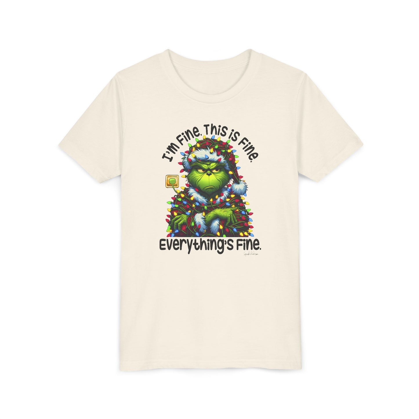 I’m fine this fine grinch Youth Short Sleeve Tee image 14