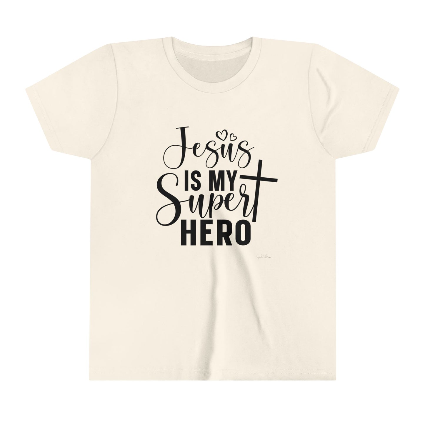 Jesus Is my Super hero Youth Short Sleeve Tee image 2
