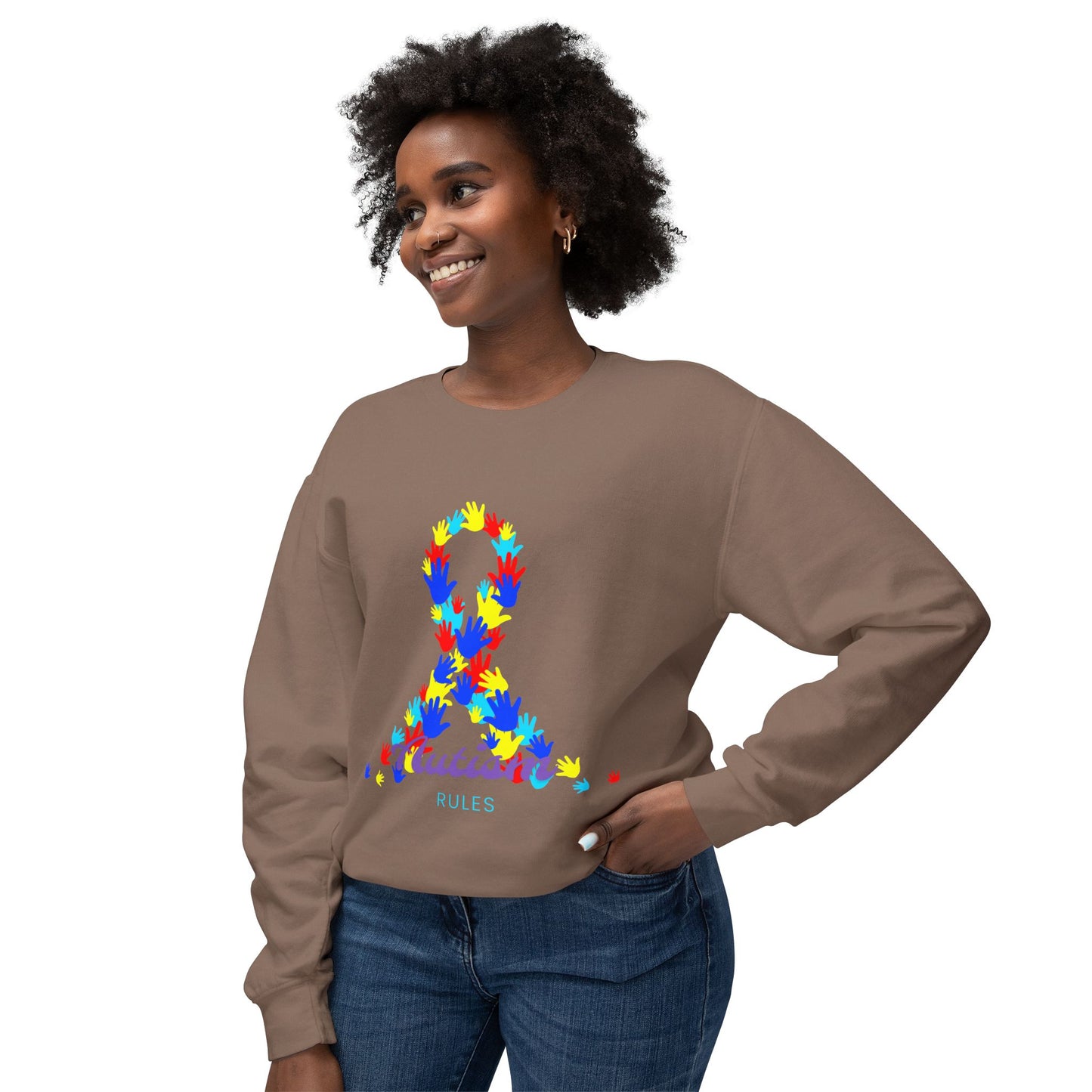 Autism Rules Unisex Lightweight Crewneck Sweatshirt image 14