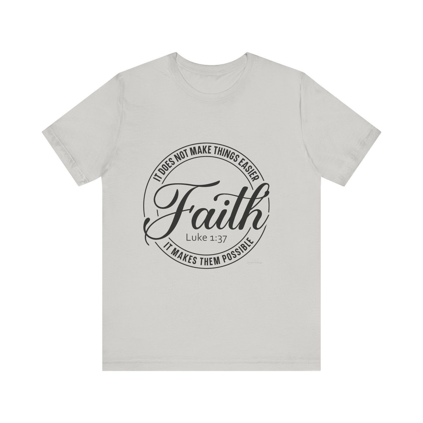 Faith Luke 1:37 Unisex Jersey Short Sleeve Tee image 4