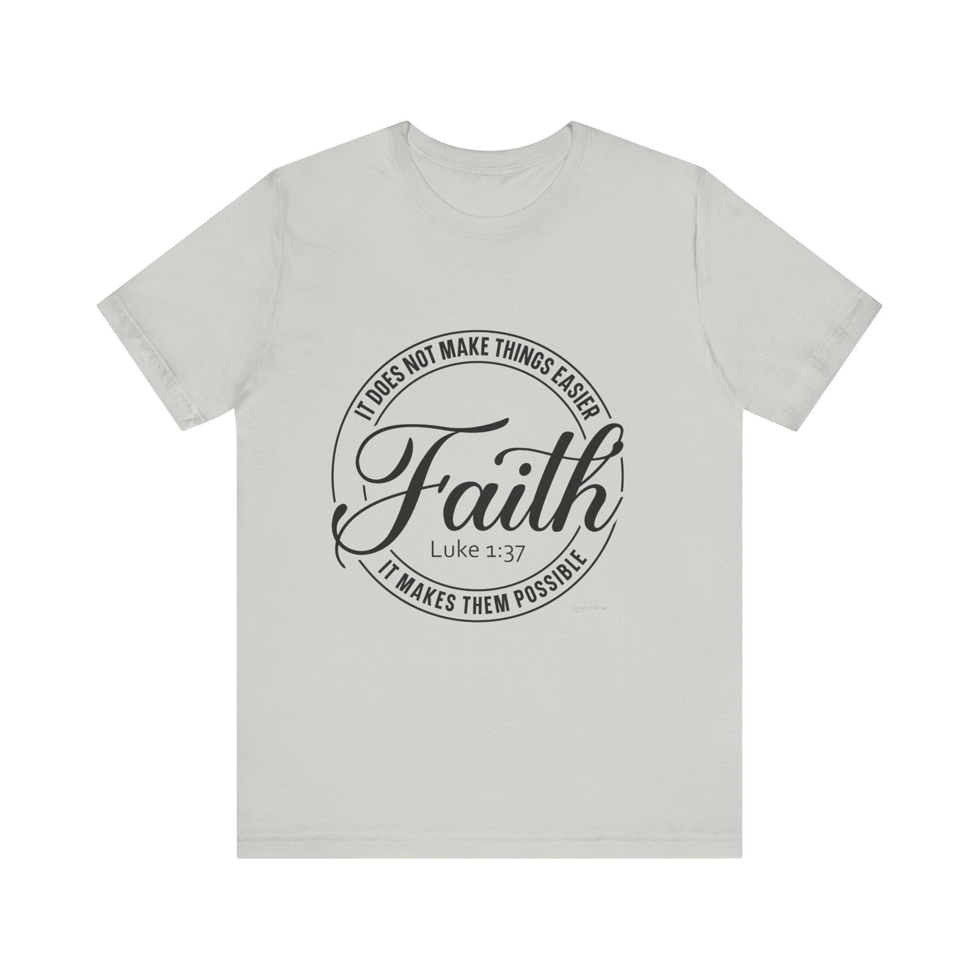 Faith Luke 1:37 Unisex Jersey Short Sleeve Tee image 4