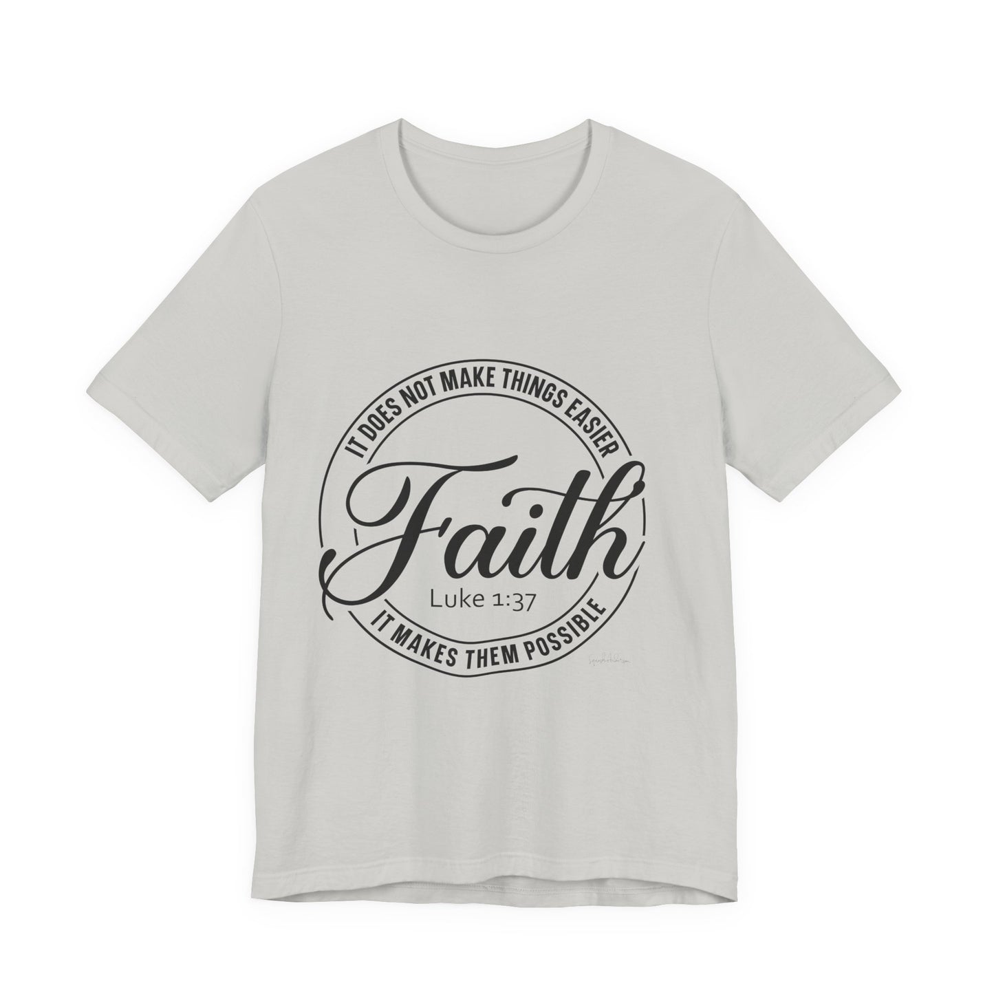 Faith Luke 1:37 Unisex Jersey Short Sleeve Tee image 6