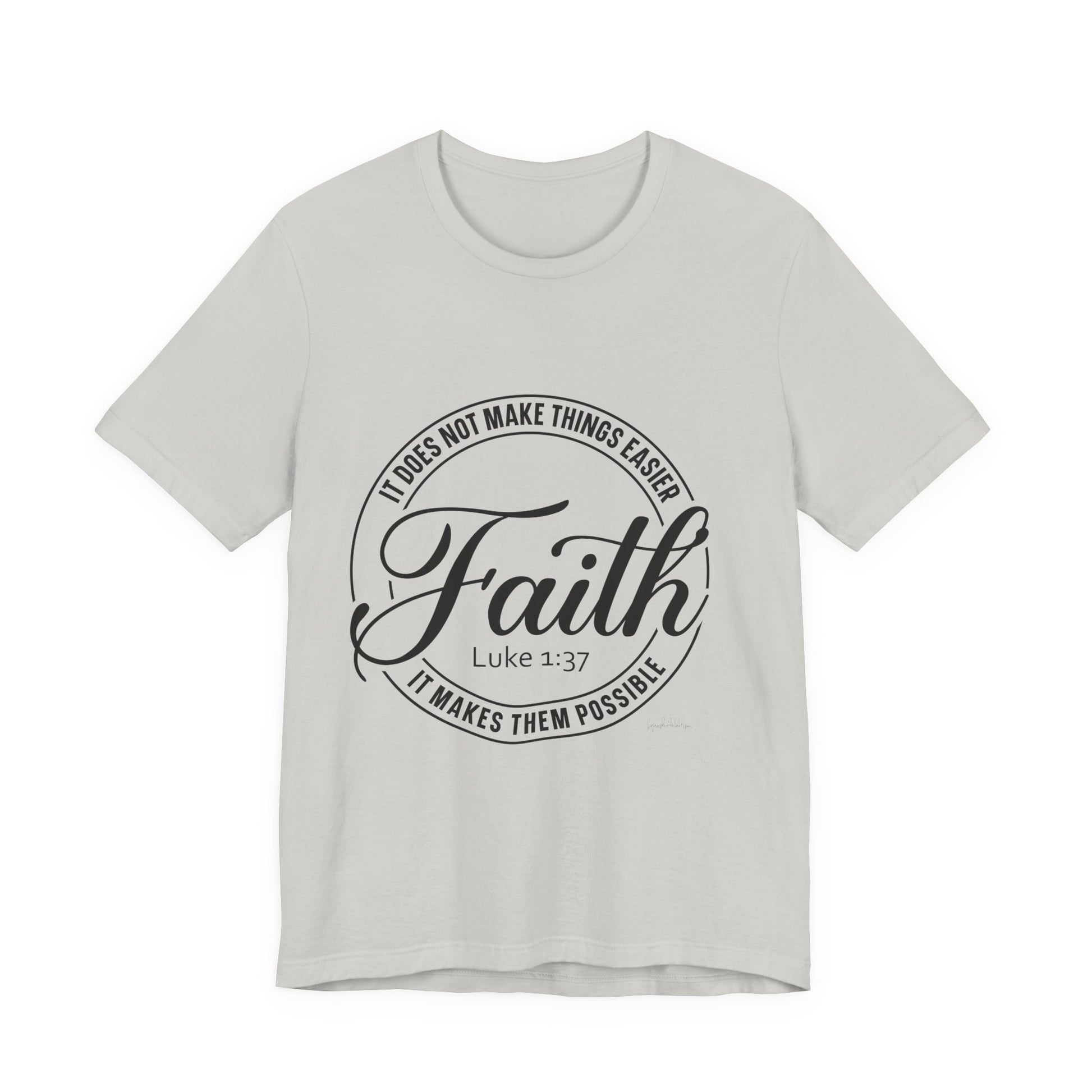 Faith Luke 1:37 Unisex Jersey Short Sleeve Tee image 6