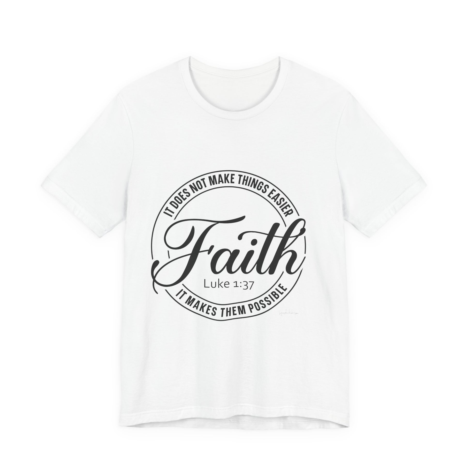Faith Luke 1:37 Unisex Jersey Short Sleeve Tee image 2