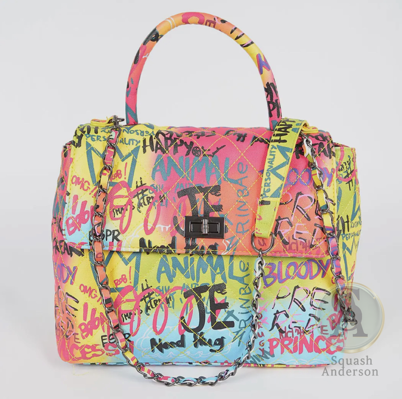 Off the wall Multi Graffiti Clutch
