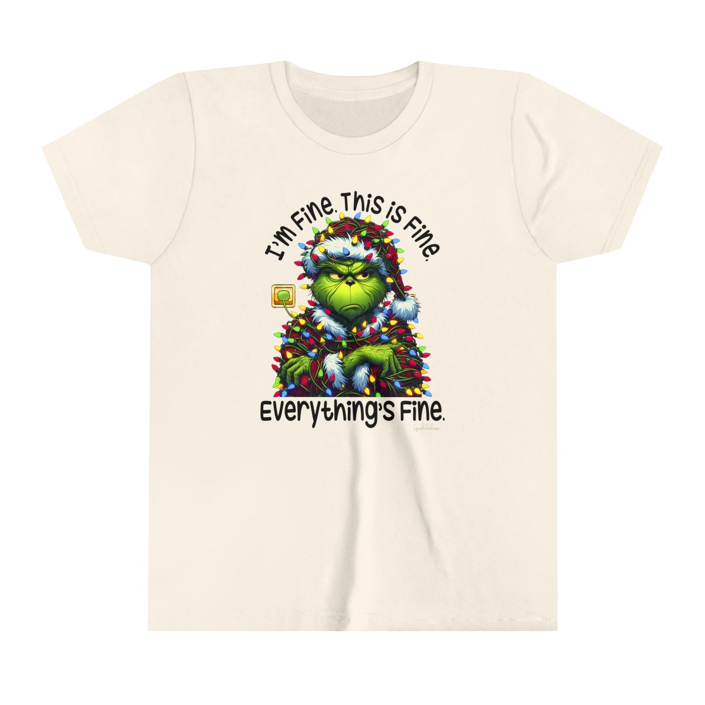 I’m fine this fine grinch Youth Short Sleeve Tee image 6