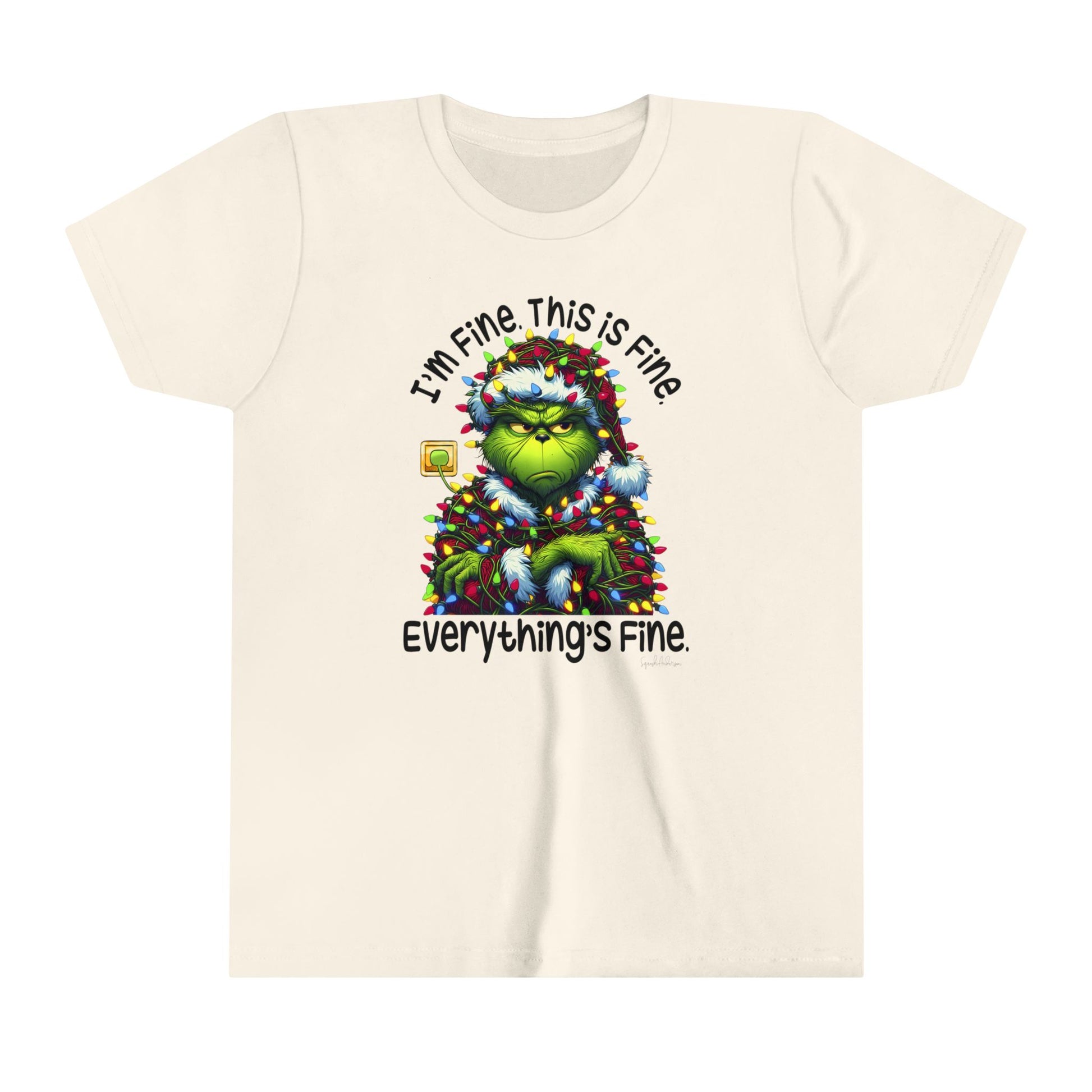 I’m fine this fine grinch Youth Short Sleeve Tee image 6