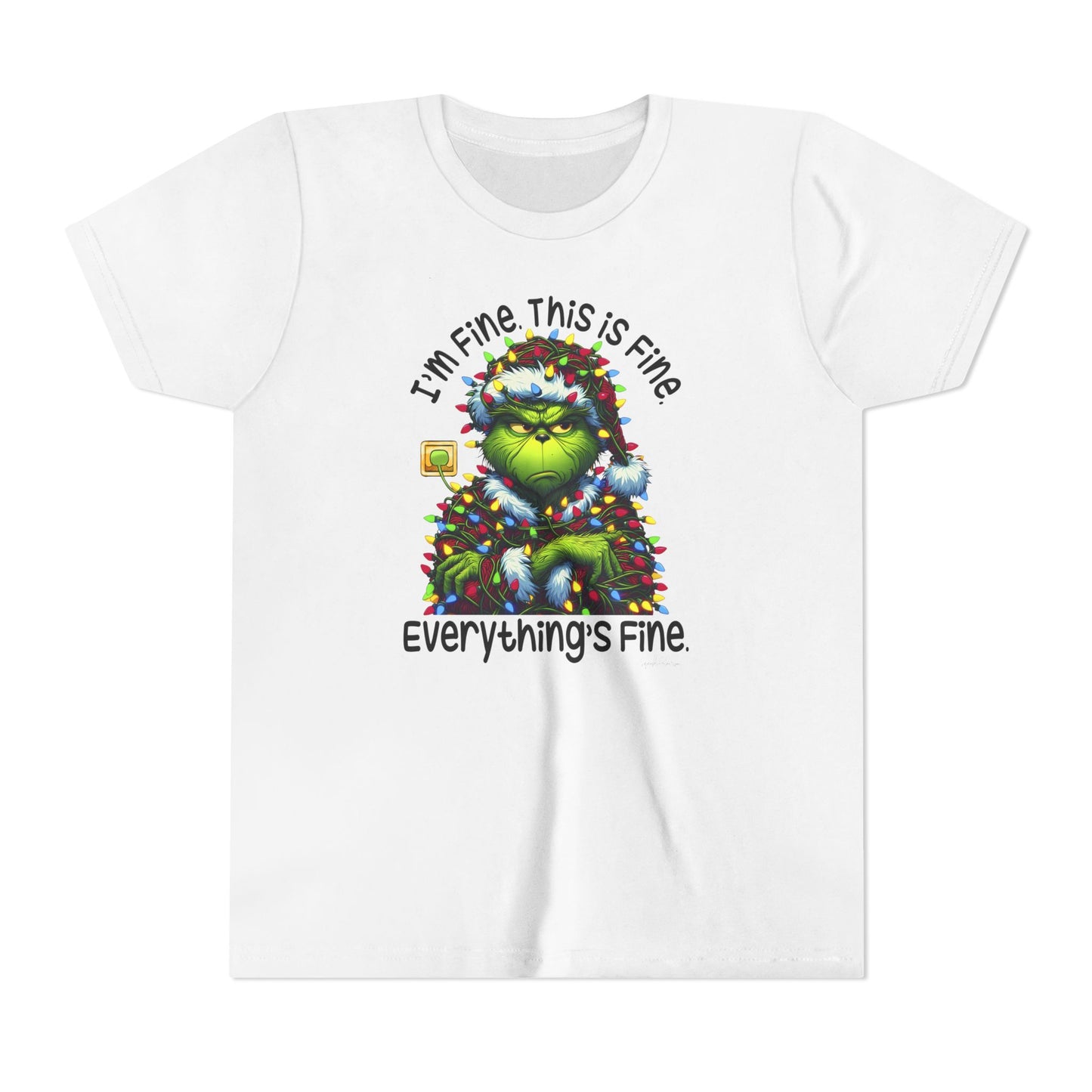 I’m fine this fine grinch Youth Short Sleeve Tee image 0
