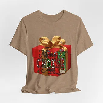 Merry Christmas Gift Box Unisex Jersey Short Sleeve Tee