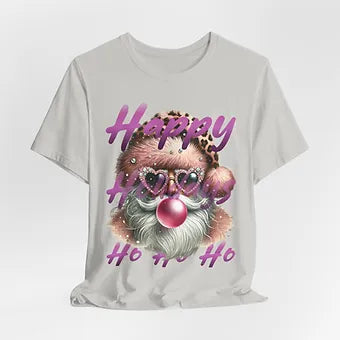 Bubble Gum Santa Happy Holiday Unisex Jersey Short Sleeve Tee