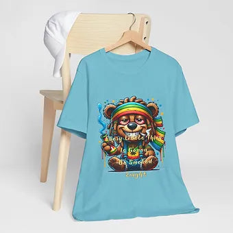 Bear 420 night front Unisex Jersey Short Sleeve Tee